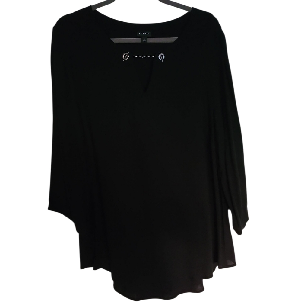 Torrid Elegant Black Blouse Plus Sz 2